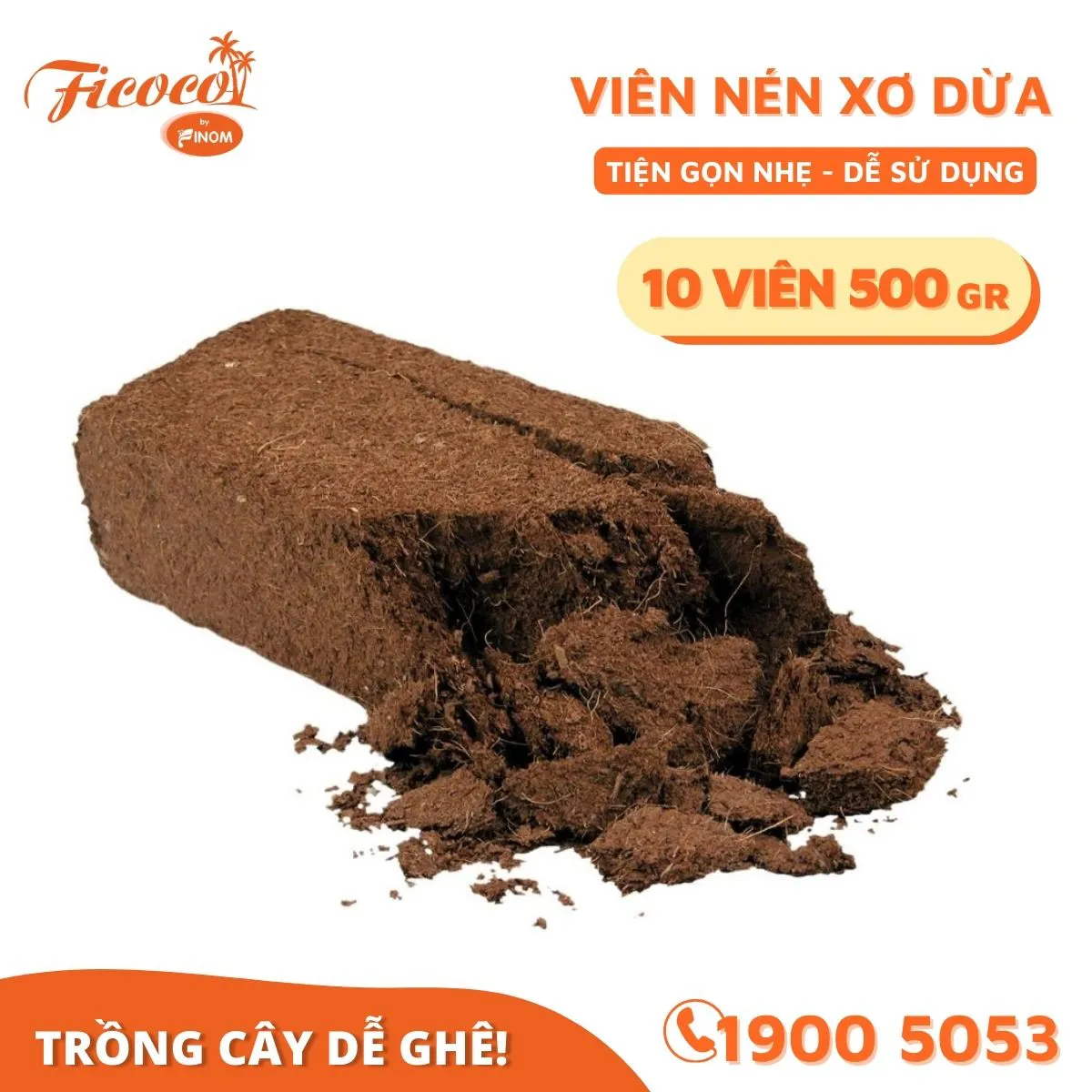 COMBO 10 VIÊN NÉN XƠ DỪA 500GR